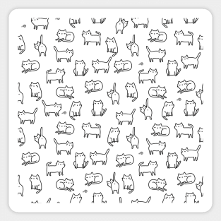 Cute white cats Sticker